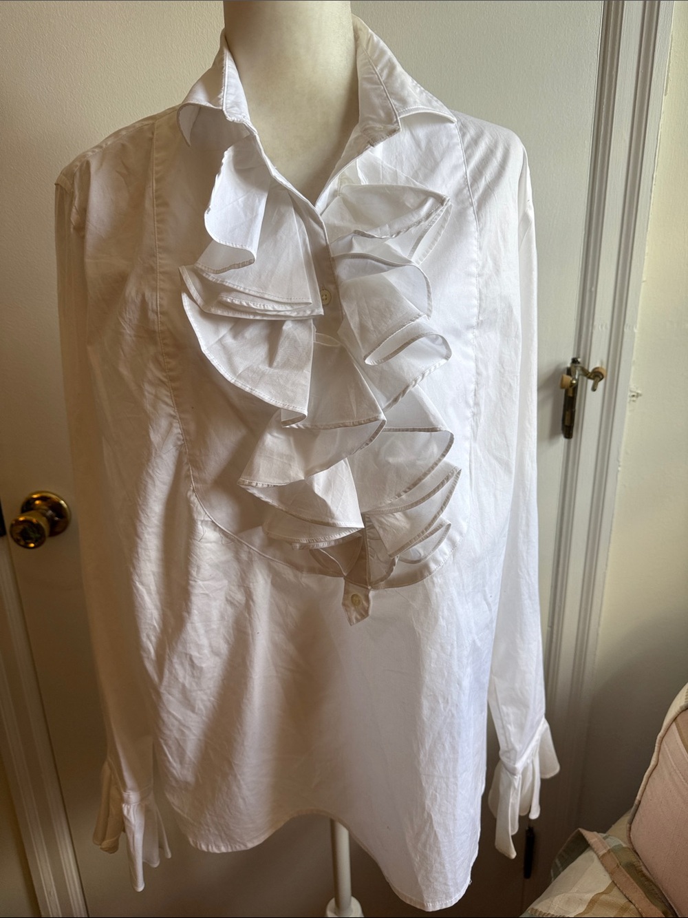 Ralph Lauren Tuxedo White Dress Shirt - Classic Button-Up EUC Sz. Large